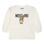 MOSCHINO abito felpa girocollo tinta unita con stampa Panna per Neonata MDV0BNX PANNA MOSCHINO 