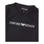 Emporio Armani T-Shirt Girocollo Tinta Unita con Stemma Logo per Bambino EB0004211 NERO EMPORIO ARMANI 
