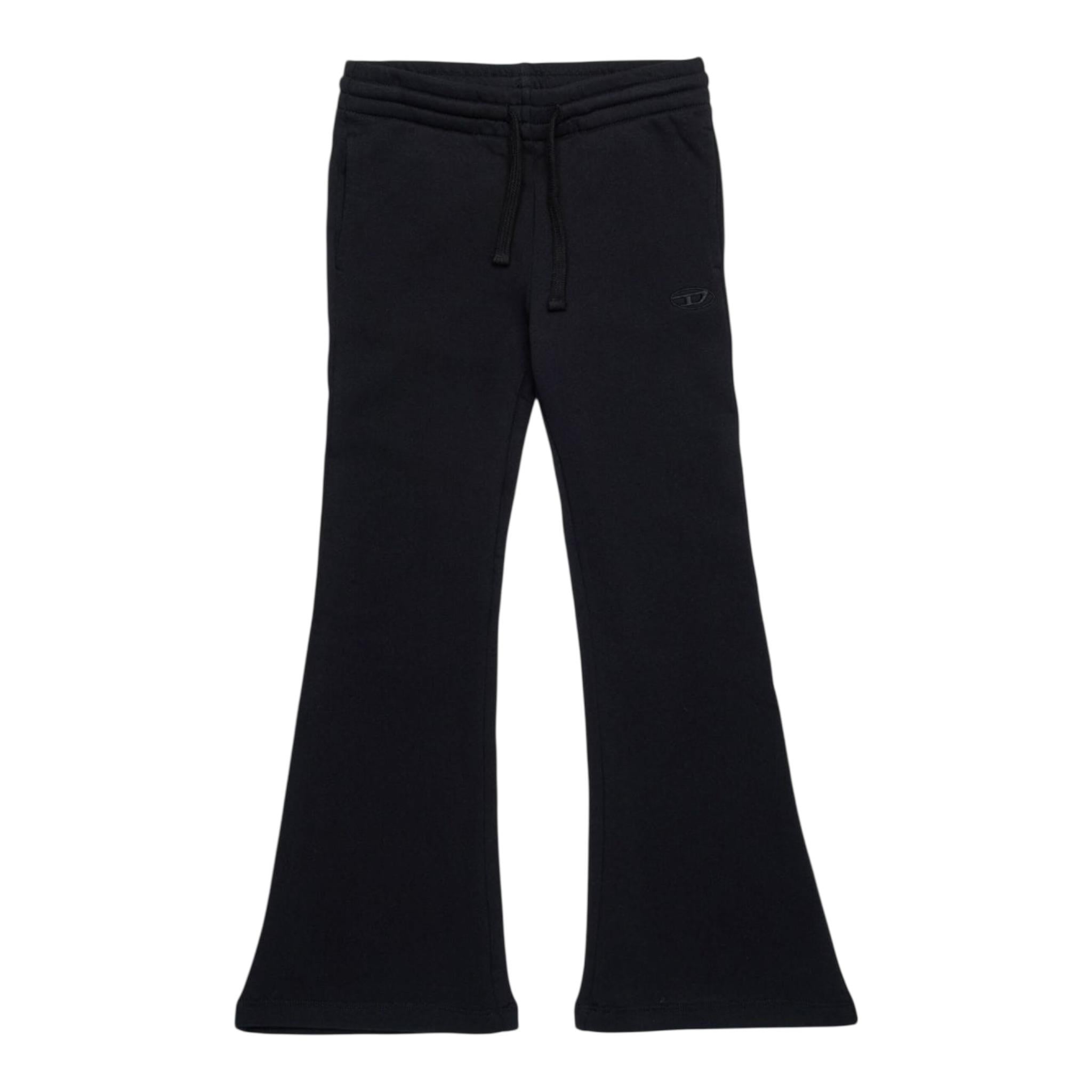 Diesel Pantalone Modello Tuta Tinta Unita con Logo A Zampa per Bambina J02013 NERO DIESEL 