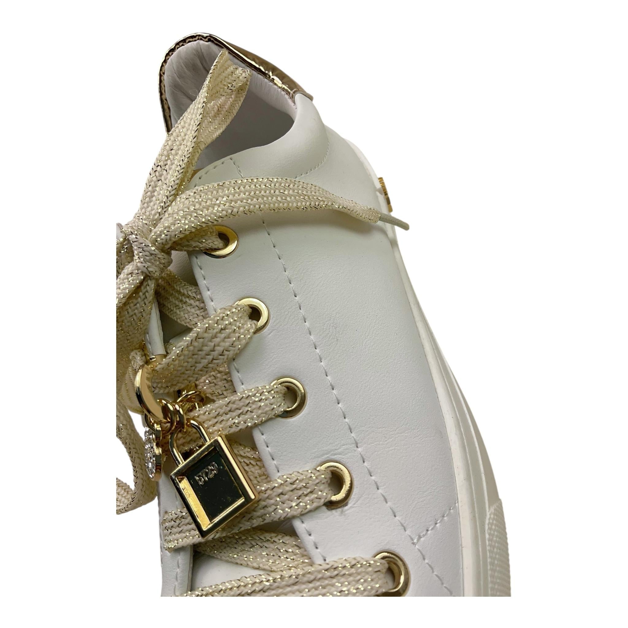 Patrizia Pepe Sneakers Tinta Unita con Lacci E Applicazioni per Bambina PPJ300 BIANCO PATRIZIA PEPE 