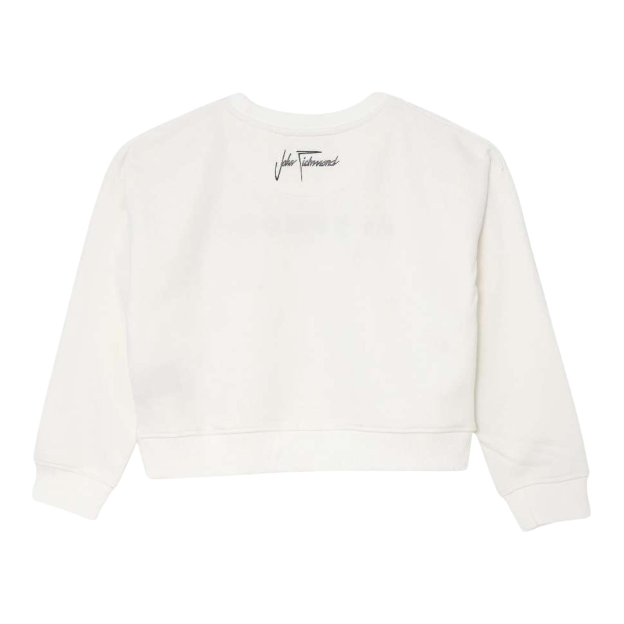 JOHN RICHMOND felpa tinta unita girocollo con stampa Bianco per Bambina RGA24053FEXXXJ BIANCO JOHN RICHMOND 