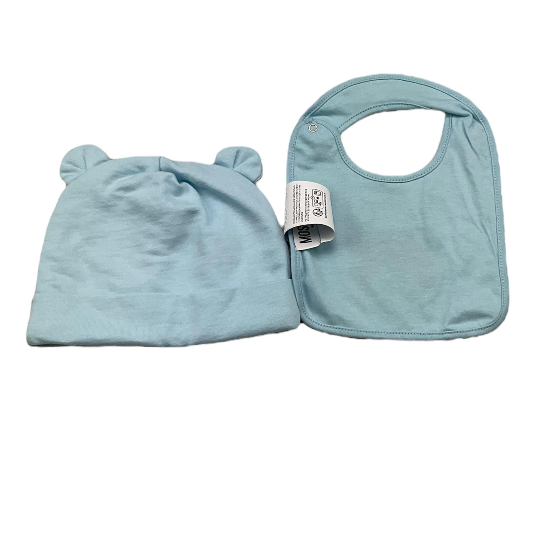MOSCHINO set cappello-bavetta tinta unita Azzurro per Neonato MUY079 AZZURRO MOSCHINO 