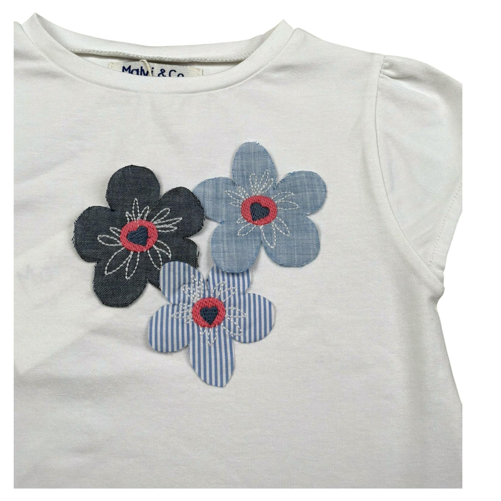Malvi & Co T-Shirt Girocollo tinta unita Cn Applicazioni Bianco per Neonata S25M030CAJJ BIANCO MALVI & CO 