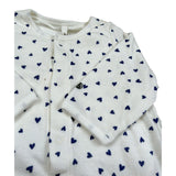 Petit Bateau Tutina Manica Lunga Tinta Uita con Stampe Cuori Panna per Neonato A087P PANNA PETIT BATEAU 