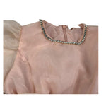 Miss Grant Abito Mezza Manica Tinta Unita per Bambina MG1333 PESCA MISS GRANT 