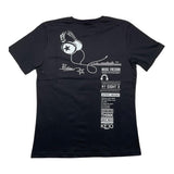 Kejo Einfarbiges T-Shirt mit Rundhalsausschnitt und Kontrastdruck in Schwarz für Jungen