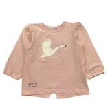 Name.It Shirt Girocollo Tinta Unita Con Stampa Rosa Per Neonata