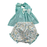 Calamaro Completo 2 Pezzi Camicia-Culotte per Neonata 11120 VERDE ACQUA CALAMARO 