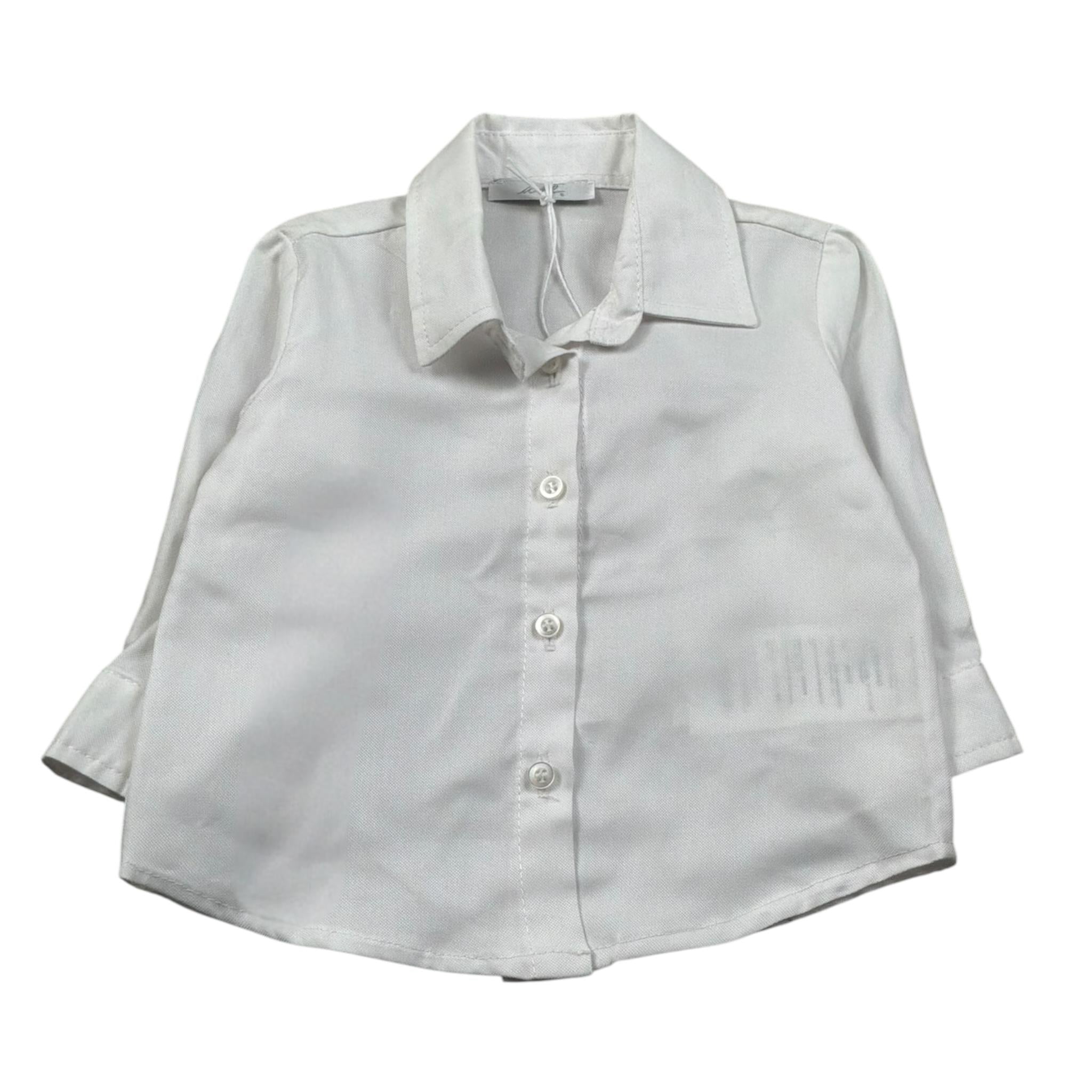 M+E' Camicia Manica Lunga Tint Unita Bianco per Bambino UE0448 BIANCO M+E' 