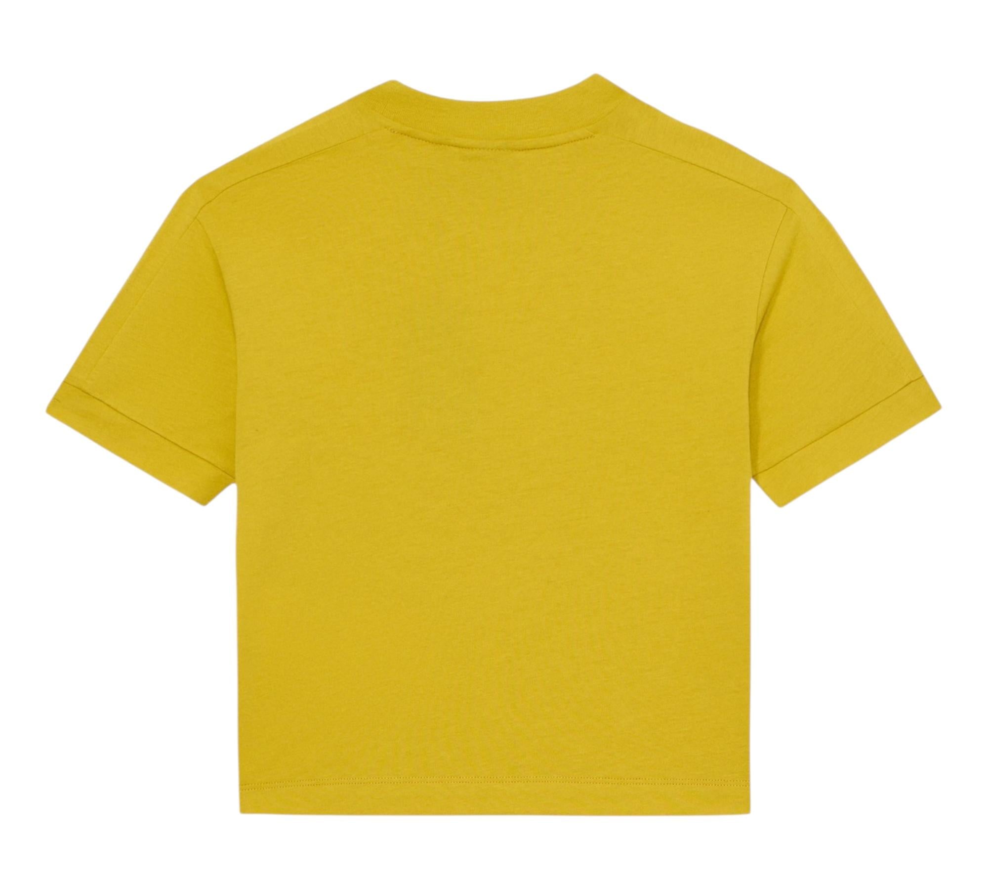Emporio Armani T-Shirt Girocollo Tinta Unita con Logo per Bambino 7B000054 SENAPE EMPORIO ARMANI 