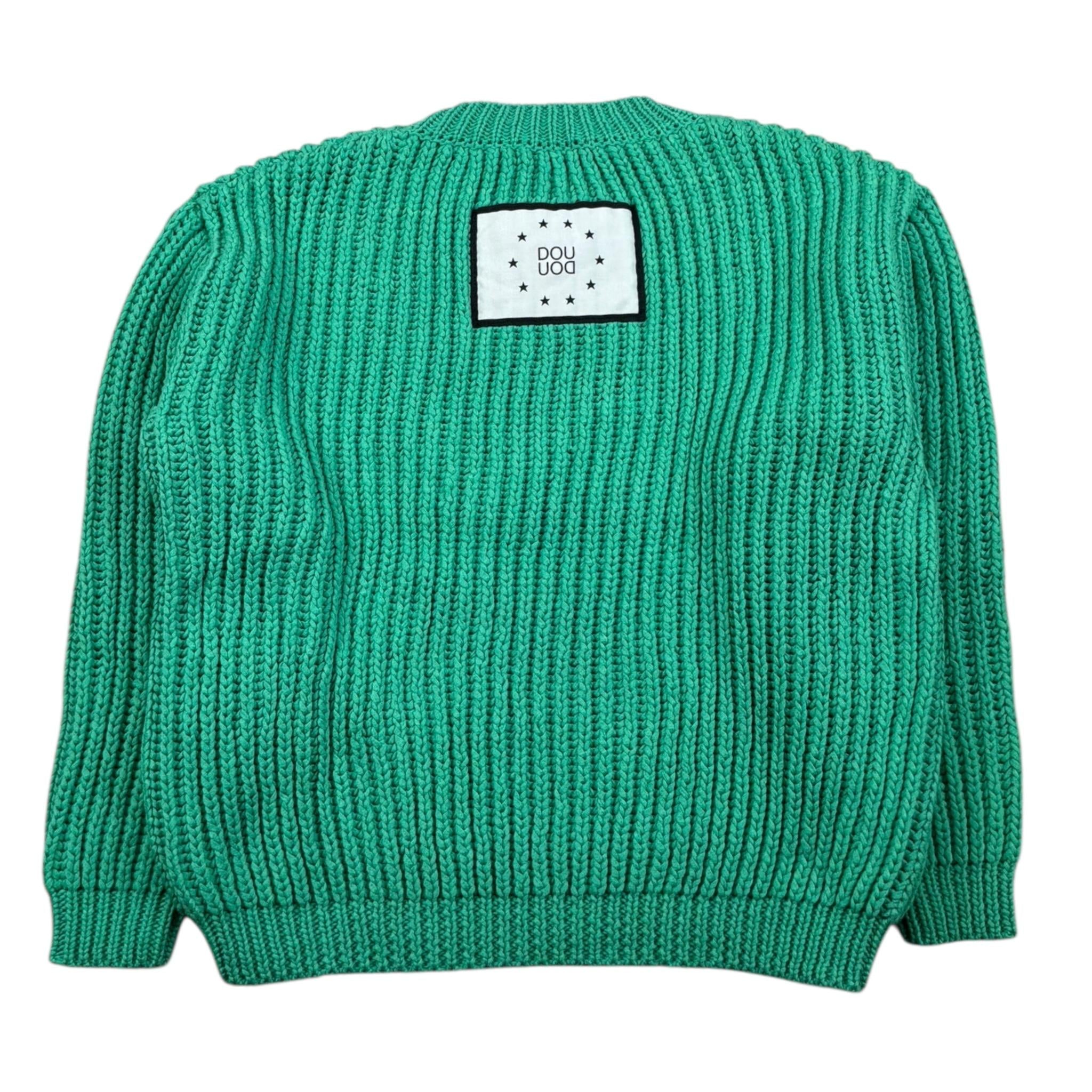 Dou Dou Maglia Tinta Unita con Logo Retro per Bambina DW9P10XX VERDE DOU DOU 