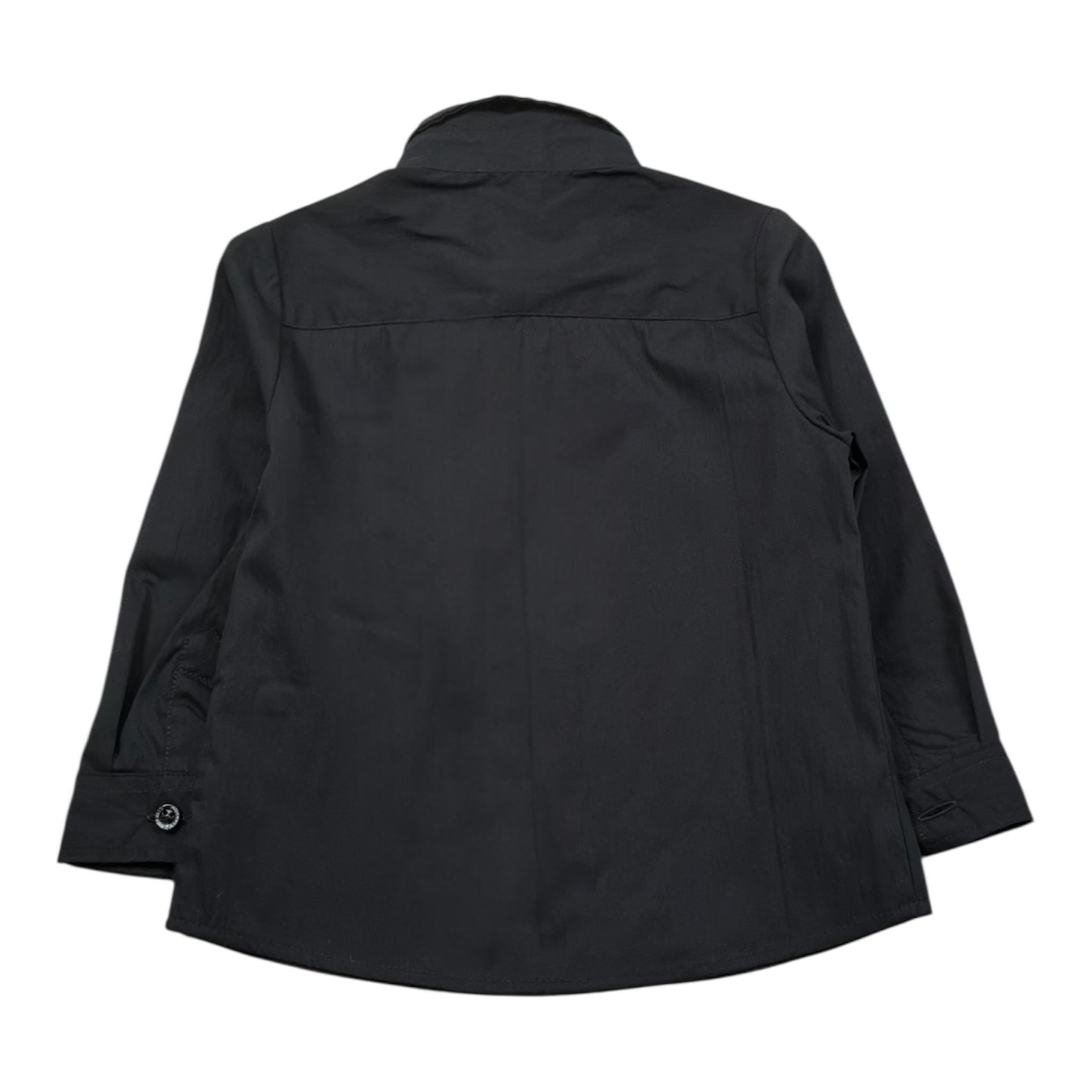 Daniele Alessandrini Camicia Manica Lunga Tinta Unita con Stampa per Neonato 1295C00084 NERO DANIELE ALESSANDRINI 