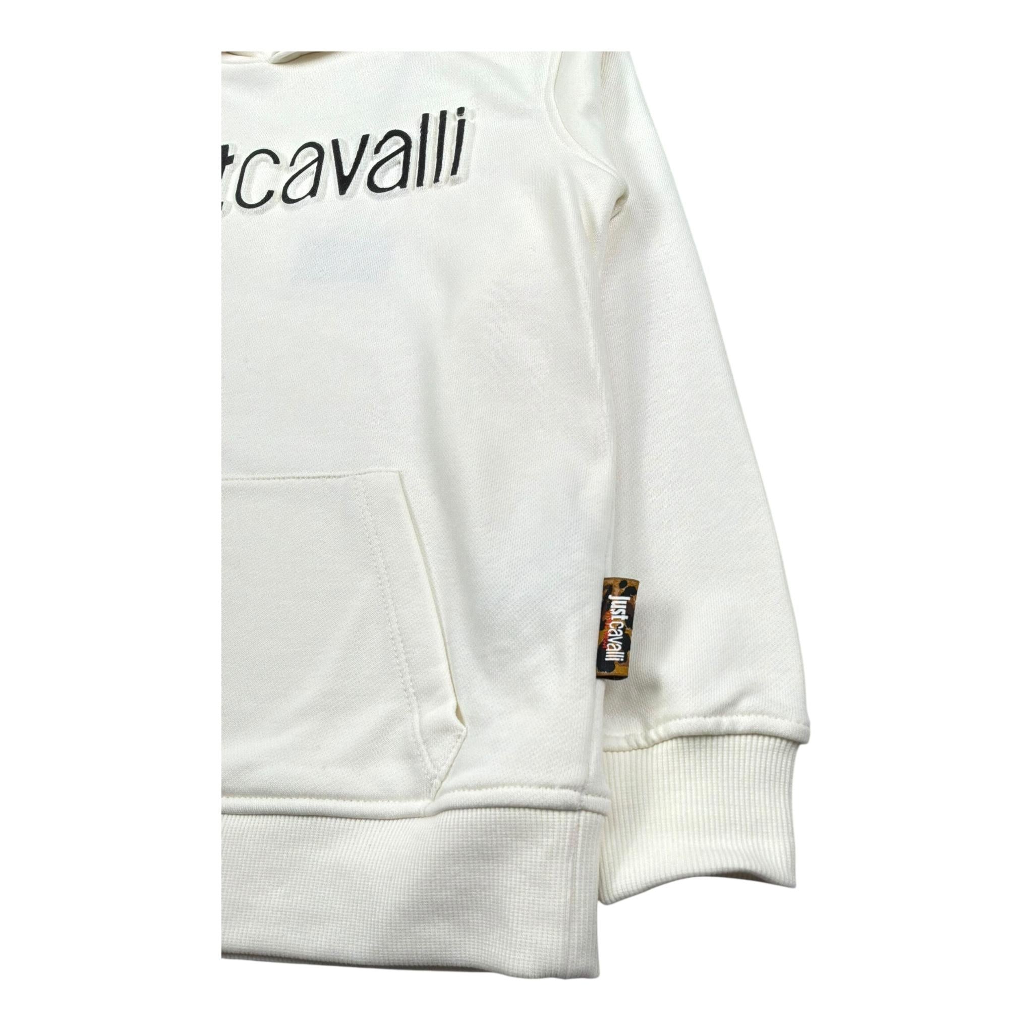 Just Cavalli Felpa Chiusa Girocollo Tinta Unita con Logo per Bambino JBP26012FE PANNA JUST CAVALLI 