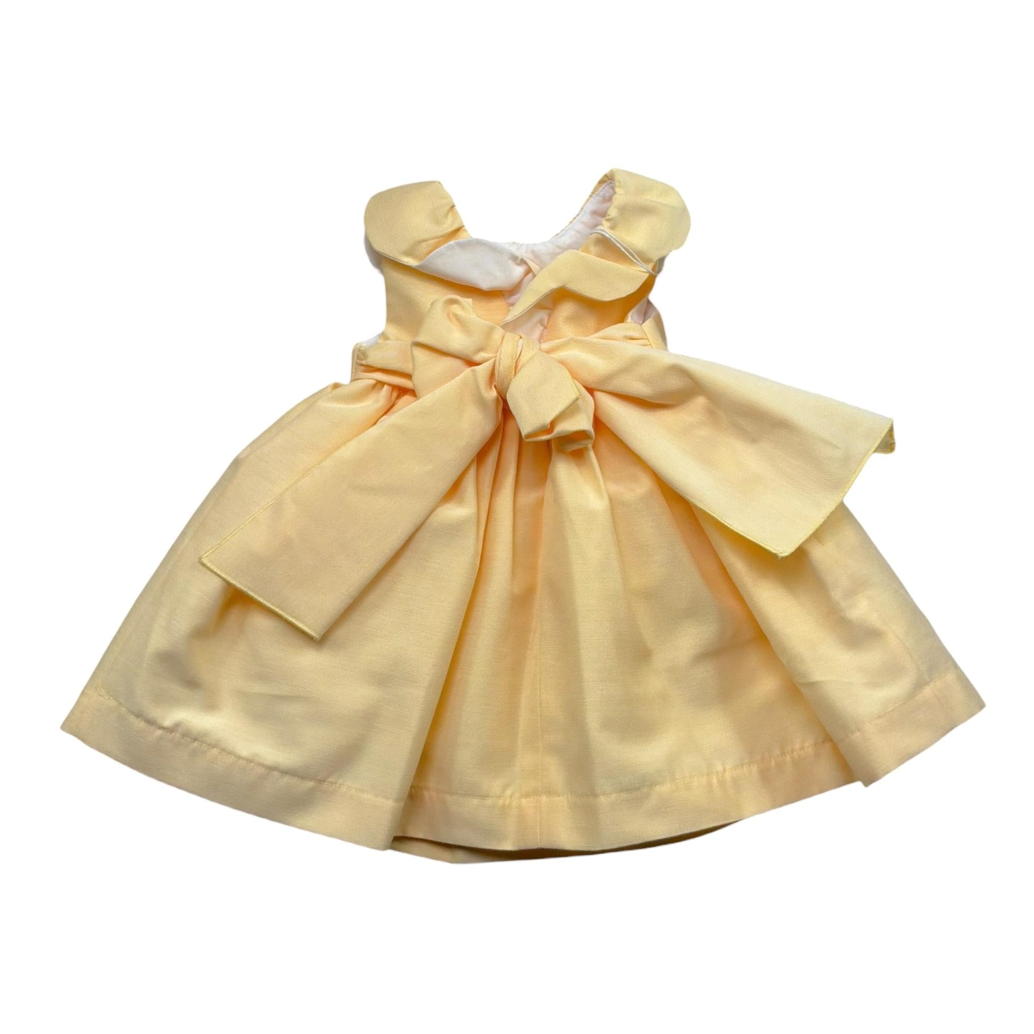 Le Bebe' Abito Tinta Unita con Rouches per Neonata LBG6400 GIALLO LE BEBE' 