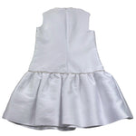 Monnalisa Abito Cerimonia Tinta Unita con Brillantini per Bambina 71192 BIANCO MONNALISA 