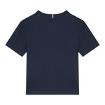 Tommy Hilfiger T-Shirt Girocollo Tinta Unita con Logo per Bambino KB0KB09601 BLU TOMMY HILFIGER 