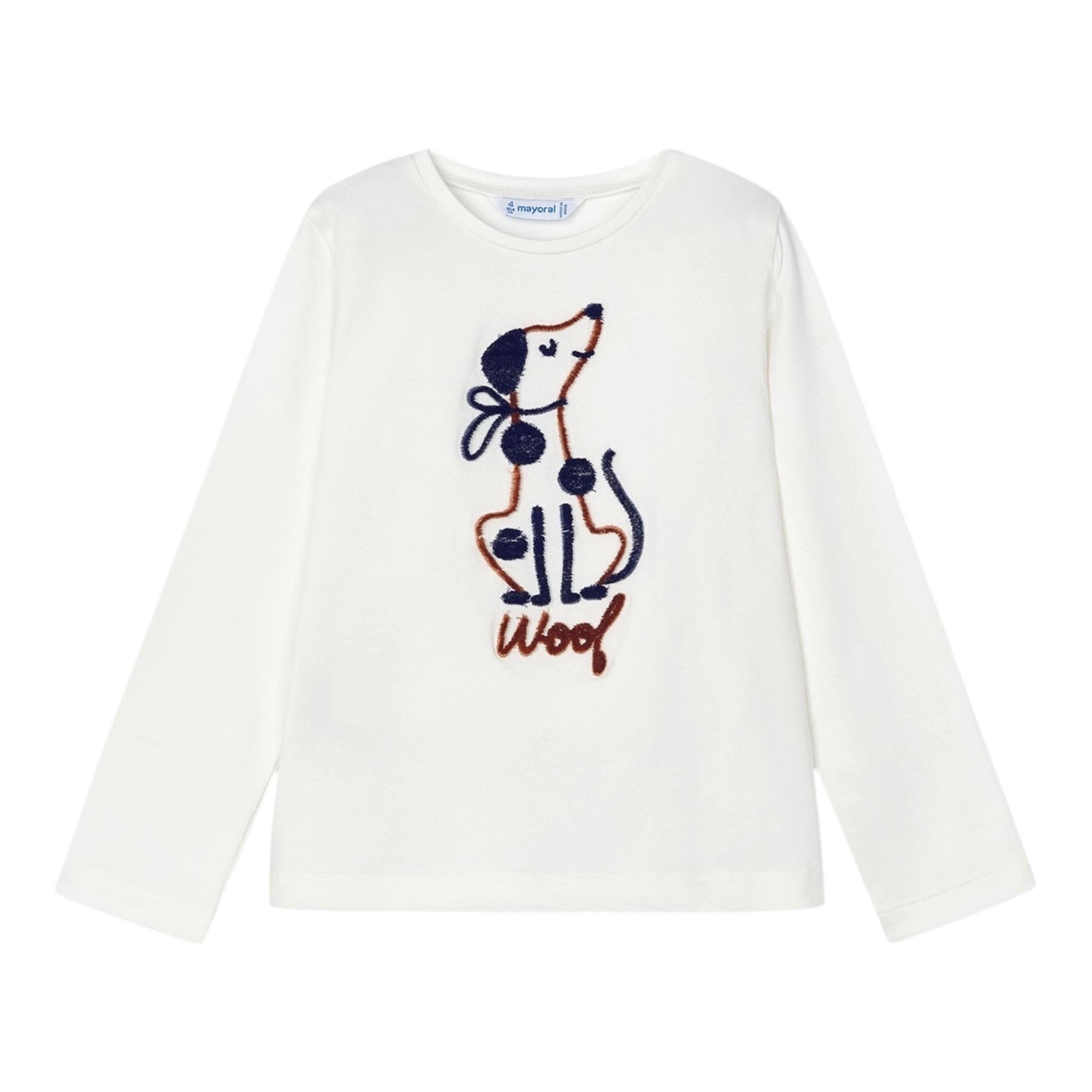 MAYORAL shirt girocollo tinta unita con stampa Bianco per Bambino 4068X BIANCO MAYORAL 