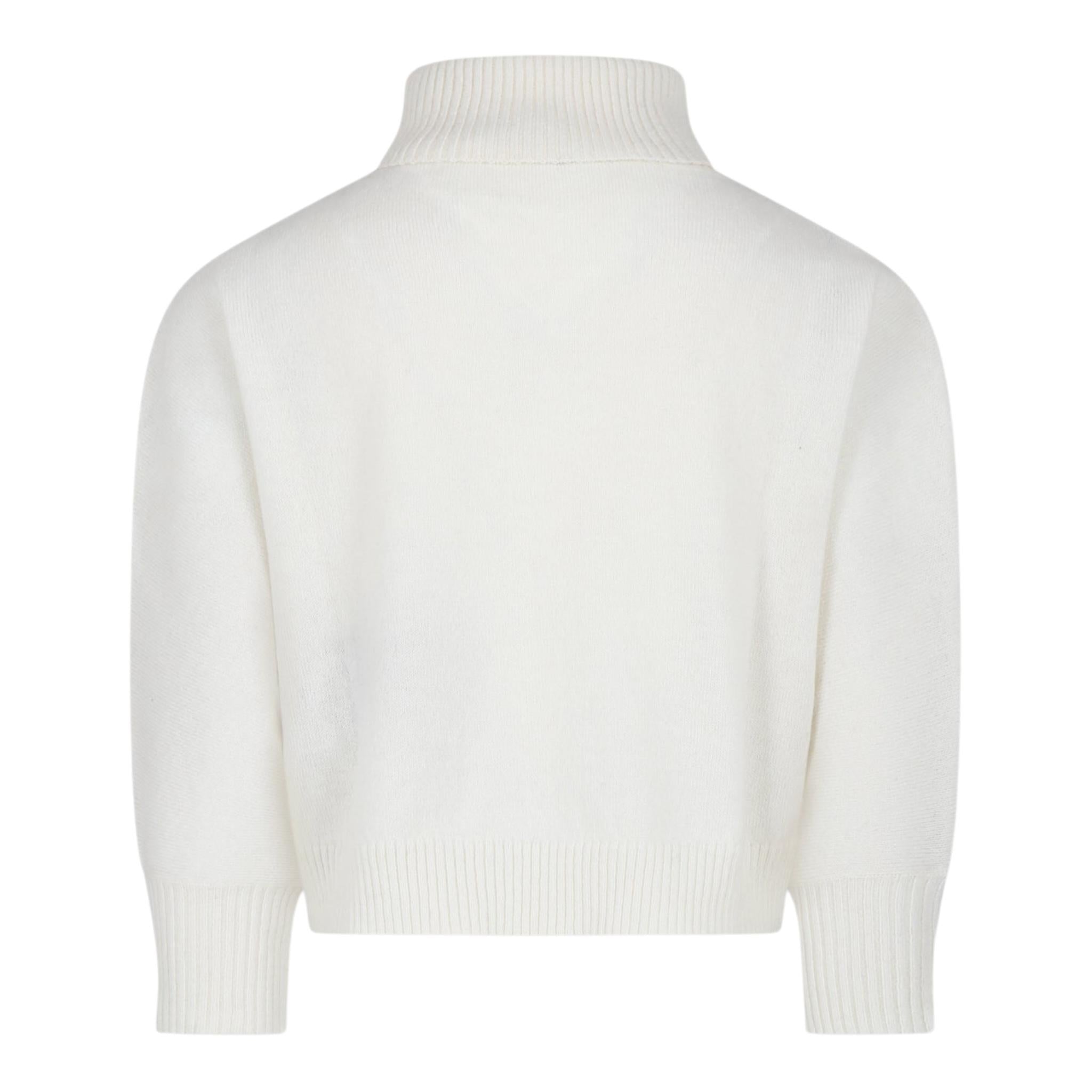 BALMAIN maglia collo alto tinta unita con stampa Panna per Bambina BV9B20 PANNA BALMAIN 