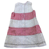 Monnalisa Abito Bicolore con Fantasia A Righe per Neonata 311901 BIANCO/ROSSO MONNALISA 