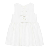 Simonetta Abito Tinta Unita Giromanica con Fiocco per Bambina SW1A82X BIANCO SIMONETTA 