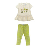 Mayoral Completo 2 Pezzi T-Shirt-Leggins per Neonata 1735 BIANCO/VERDE MAYORAL 