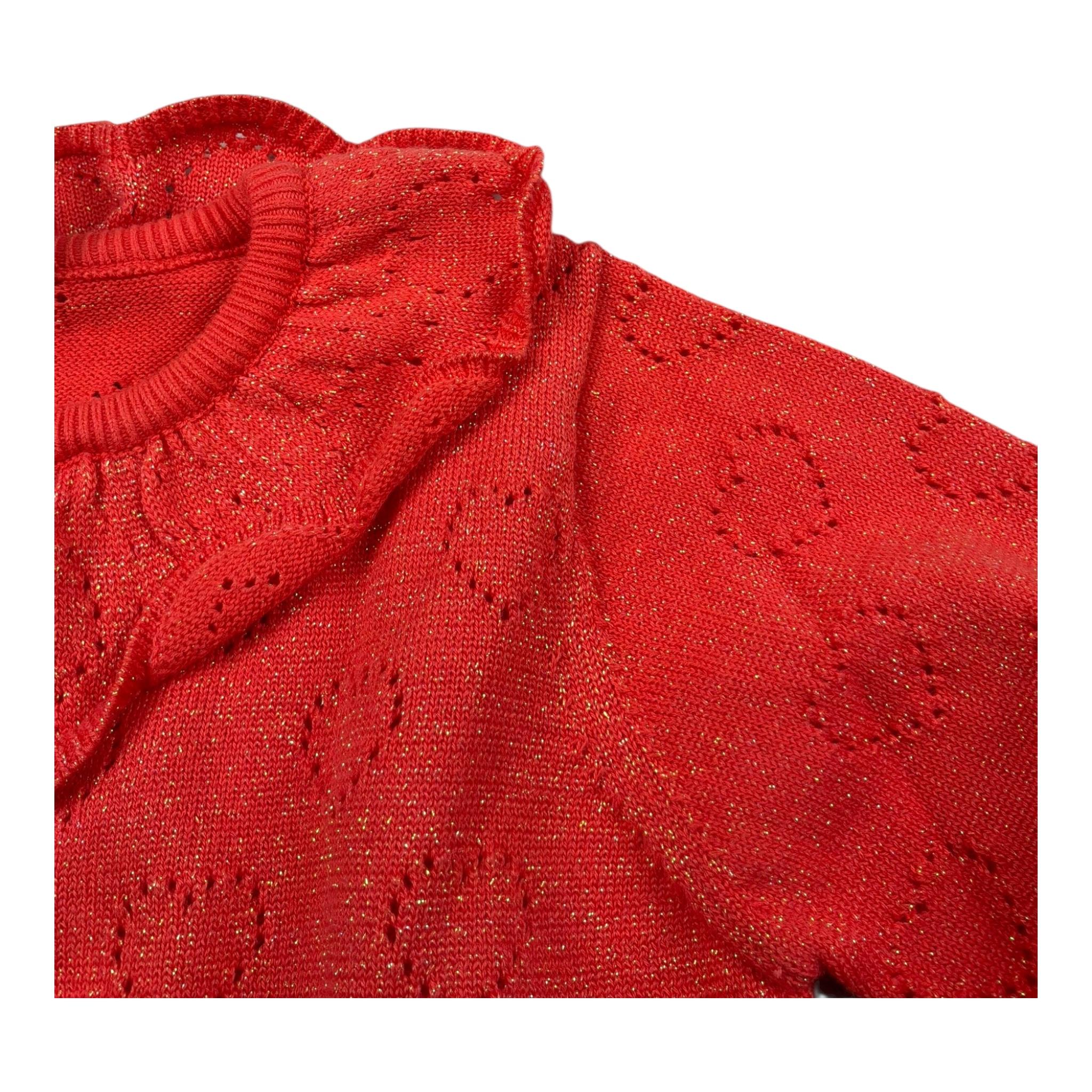 Carre'Ment Beau Cardigan Tinta Unita con Trafori per Bambina Y05219J CORALLO CARRE'MENT BEAU 