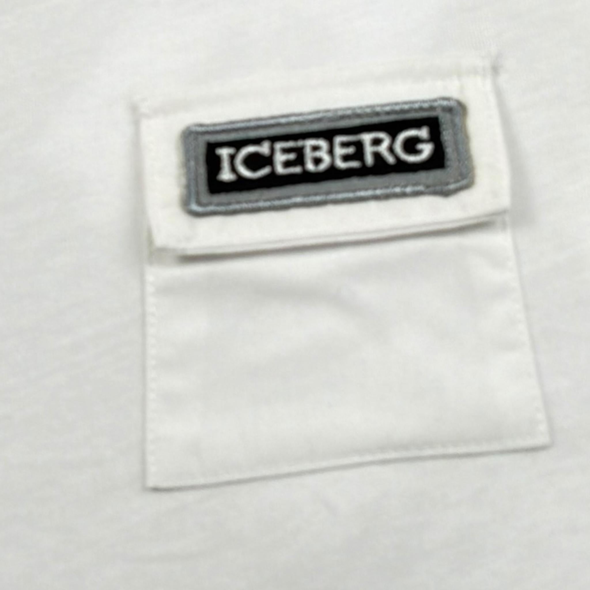 Iceberg T-Shirt Girocollo Tinta Unita con Stampa per Neonato TSICE5103BX BIANCO ICEBERG 