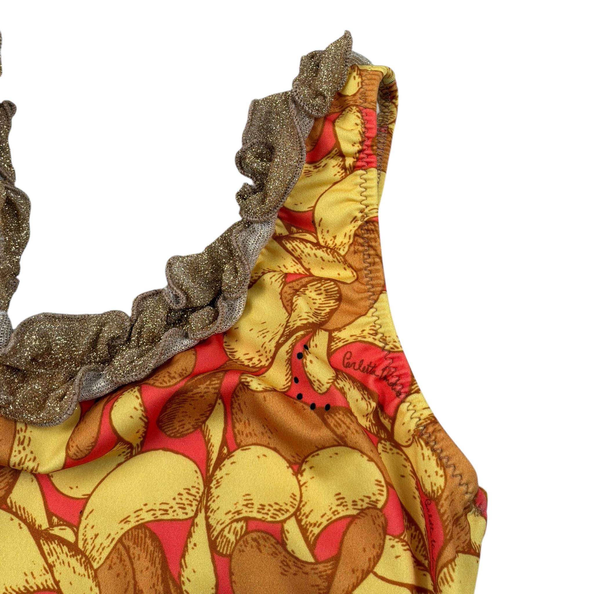 Carlotta Vindice Costume Intero tinta unita Stampa Fantasia con Bandana Giallo per Bambina PPCT4 GIALLO CARLOTTA VINDICE 