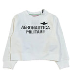 Aeronautica Militare Felpa Chiusa Girocollo Tinta Unita con Stampa Logo per Bambino 251FE0027AJ BIANCO AERONAUTICA MILITARE 