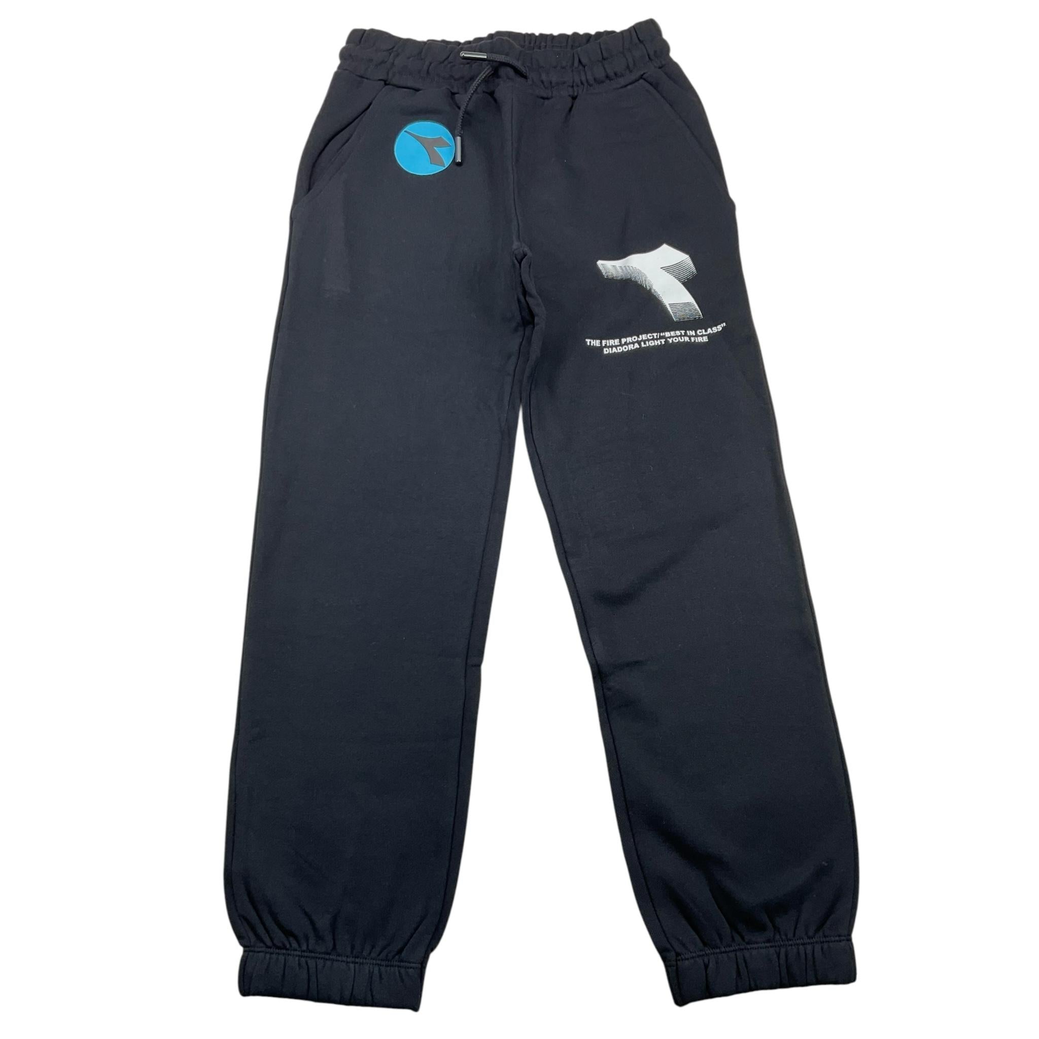 DIADORA pantalone tuta tinta unita cn logo Nero per Bambino F4DIJBF025 NERO DIADORA 