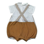 Babyvip Pagliaccetto Tricolore con Fantasia A Righe per Neonato T2809 CAMMELLO BABYVIP 