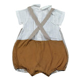 Babyvip Pagliaccetto Tricolore con Fantasia A Righe per Neonato T2809 CAMMELLO BABYVIP 