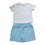 Moschino Completo 2 Pezzi Felpa-Bermuda Bicolore per Neonato M5G00M BIANCO/AZZURRO MOSCHINO 