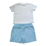 Moschino Completo 2 Pezzi Felpa-Bermuda Bicolore per Neonato M5G00M BIANCO/AZZURRO MOSCHINO 