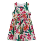 Guess Abito Giromanica Tinta Unita con Stampa Fiori per Bambina K5GK13WFBM0 BEIGE GUESS 