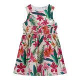 Guess Abito Giromanica Tinta Unita con Stampa Fiori per Bambina K5GK13WFBM0 BEIGE GUESS 