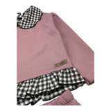 CALAMARO completo 2pz felpa-pantalone tinta unita con stampa Rosa per Neonata 11048 ROSA CALAMARO 