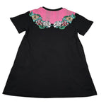 John Richmond Abito Tinta Unita Mezza Manica con Stampa per Bambina RGP26167VE NERO JOHN RICHMOND 
