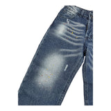 ICON jeans tinta unita con strappi e girovita regolabile Blu per Bambino IBDT00369 BLU ICON 