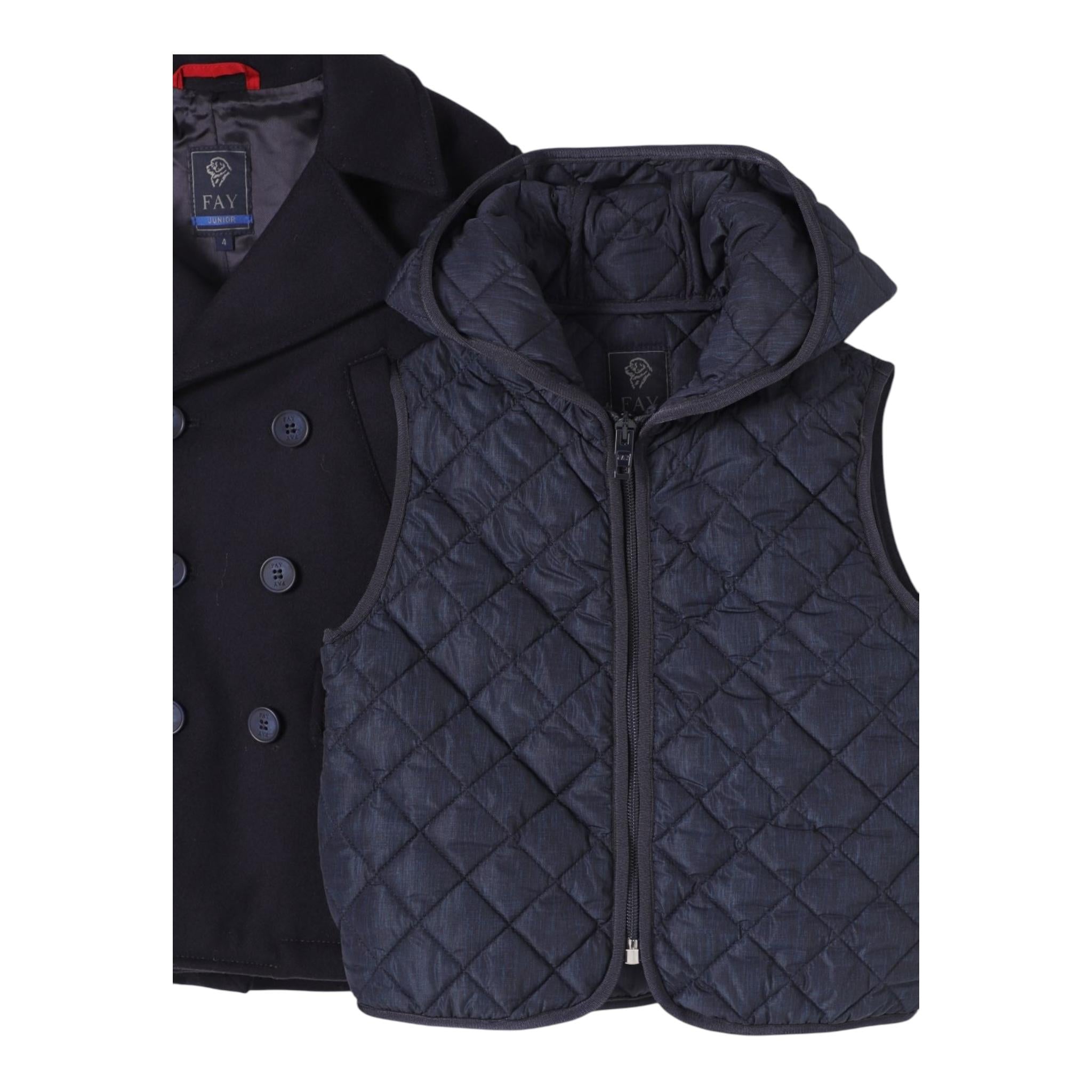 FAY cappotto sfoderabile tinta unita con bottoni Blu per Bambino FV2Q00 BLU FAY 