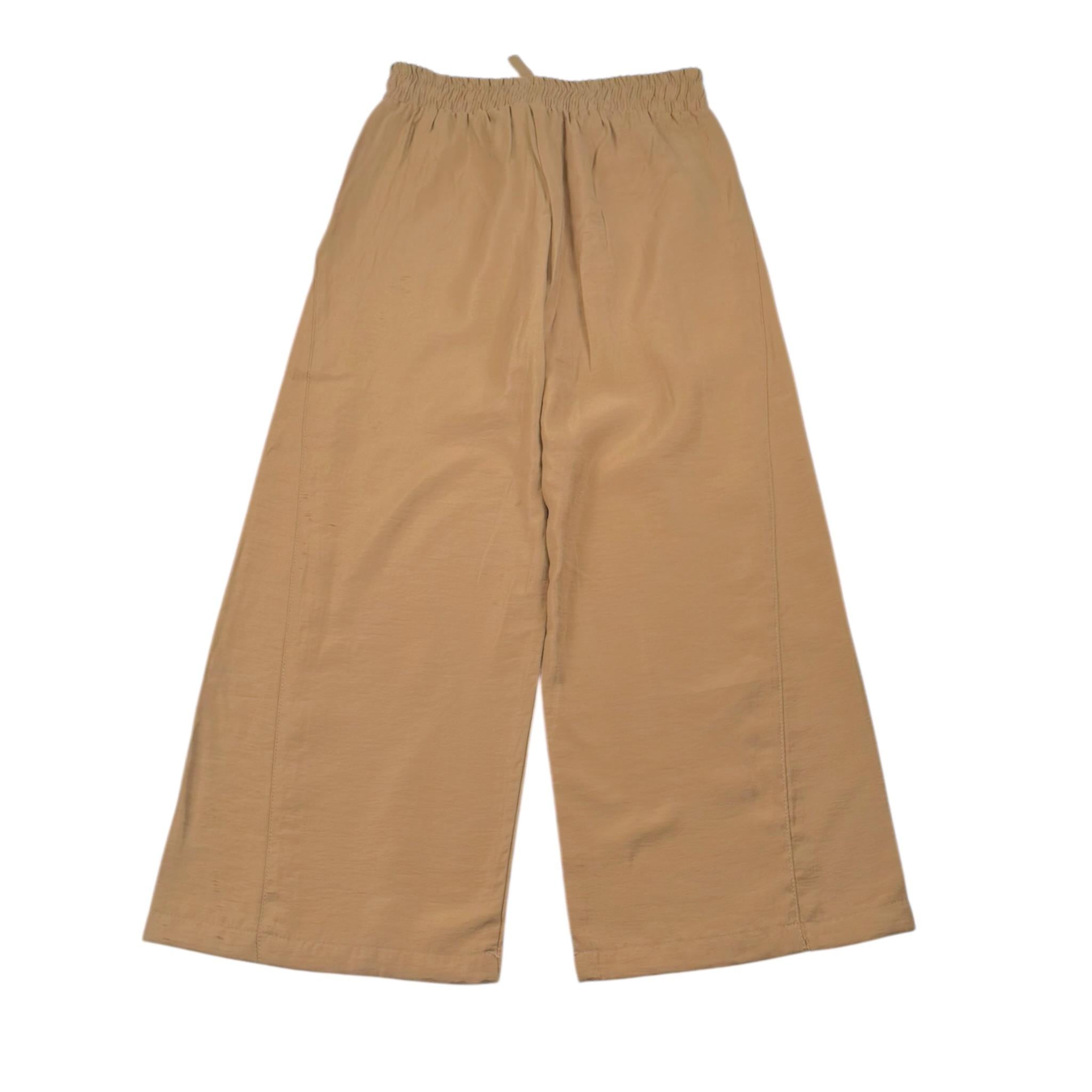 Please Pantalone Tinta Unita Modello A Palazzo per Bambina PE95270G72 CAMMELLO PLEASE 