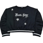 Monnalisa Felpa Chiusa Girocollo Tinta Unita con Stampa per Bambina 499609 NERO MONNALISA 