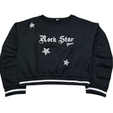 Monnalisa Felpa Chiusa Girocollo Tinta Unita con Stampa per Bambina 499609 NERO MONNALISA 