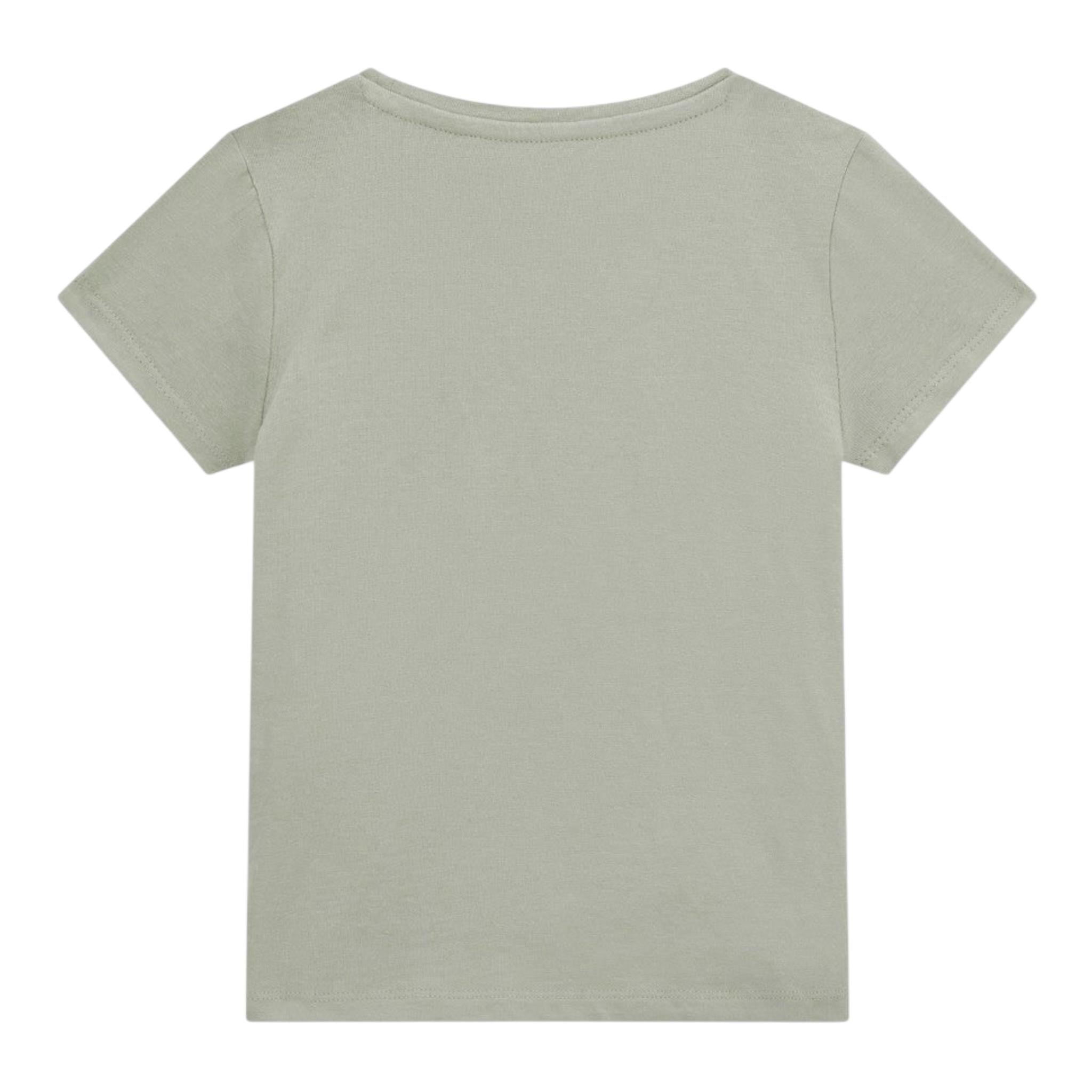 Guess T-Shirt Girocollo Tinta Unita con Logo per Bambina K5GI09K6YW4 VERDE GUESS 