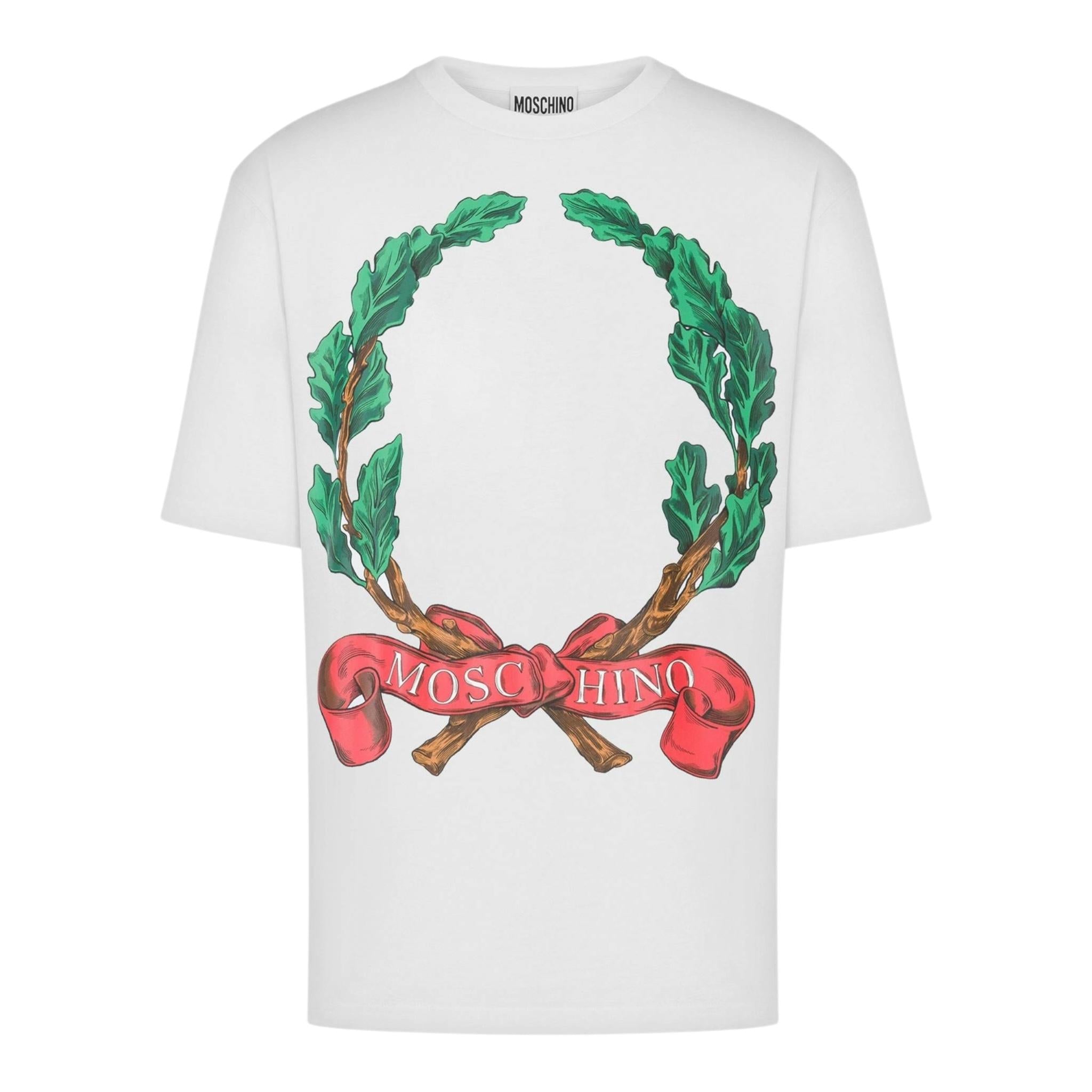 MOSCHINO t-shirt girocollo tinta unita con stampa Bianco per Bambino HAM06H BIANCO MOSCHINO 