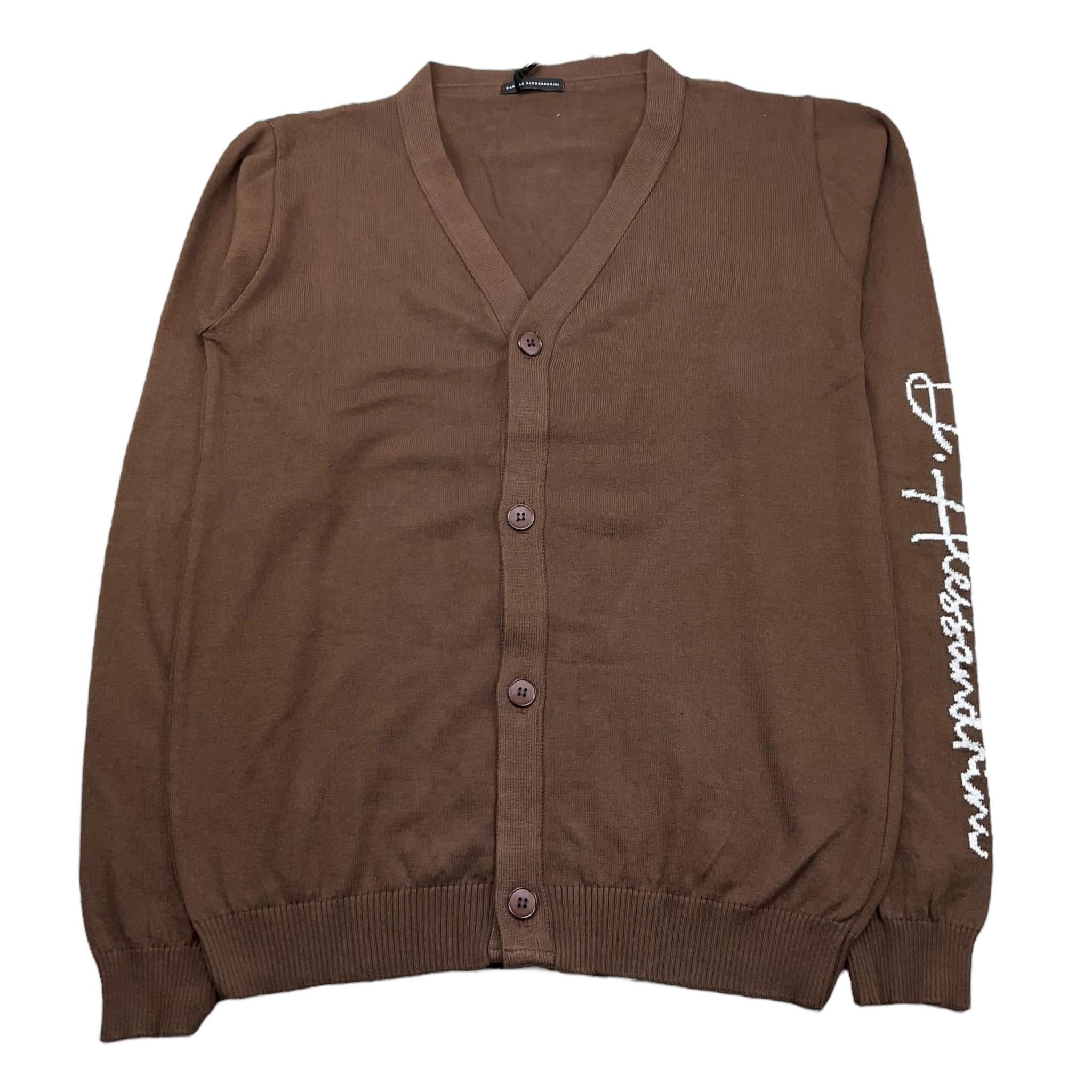 DANIELE ALESSANDRINI cardigan tinta unita con logo alla manica Marrone per Bambino 1231W00015 MARRONE DANIELE ALESSANDRINI 