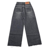 DOU DOU jeans tinta unita con girovita regolabile modello palazzo Nero per Bambina DV6P50 NERO DOU DOU 