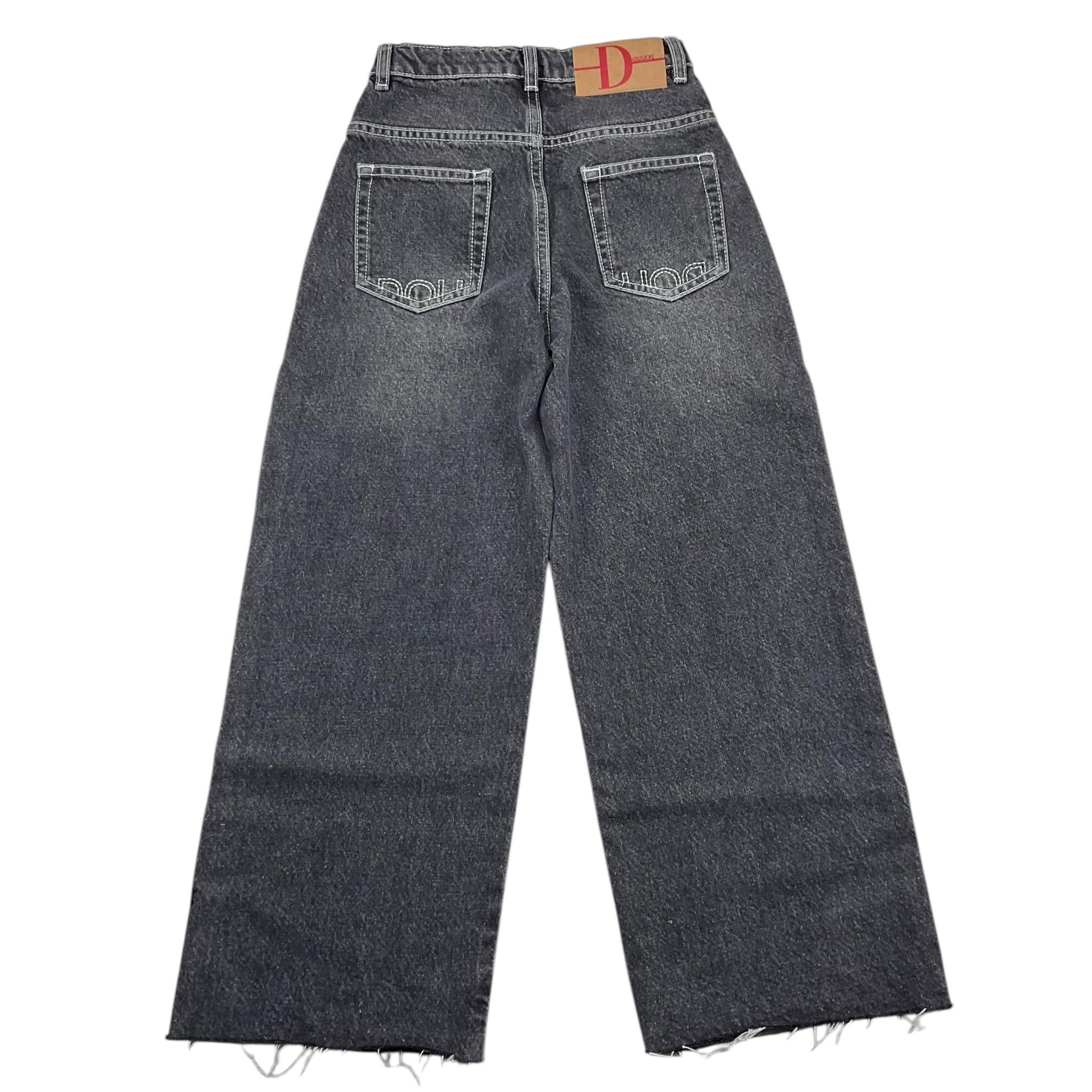DOU DOU jeans tinta unita con girovita regolabile modello palazzo Nero per Bambina DV6P50 NERO DOU DOU 