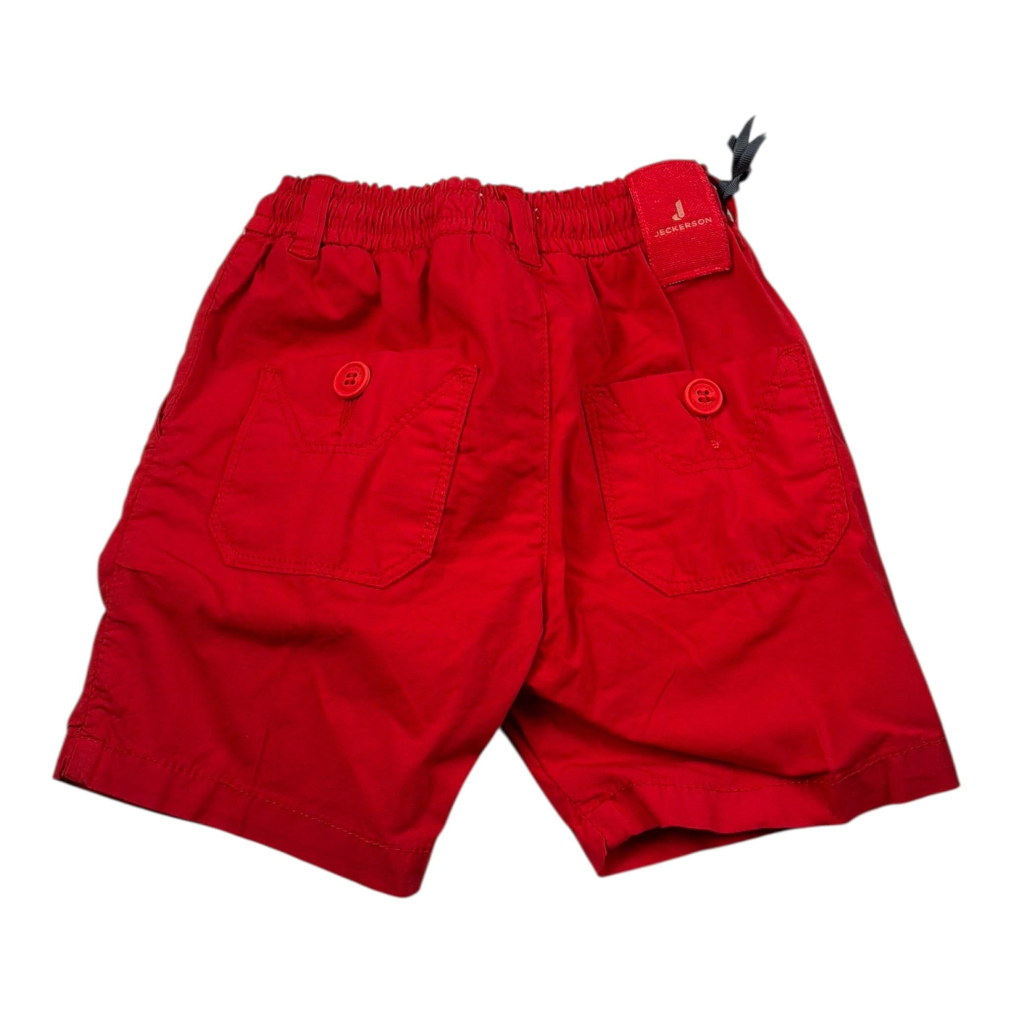 Jeckerson Bermuda Tinta Unita con Elastico In Vita per Bambino JN4021J ROSSO JECKERSON 