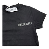 Bikkembergs T-Shirt Girocollo Tinta Unita con Logo per Bambino BK1602X NERO BiKKEMBERGS 